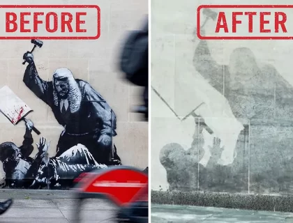 Banksy Mural Removed From Royal Courts of Justice After Two Days