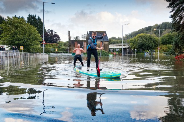 Severe Flooding Submerges Roads in Wales as 70mph Winds Batter UK
