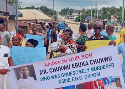 Ebonyi Community Protests Over Student’s Death, Demands Justice