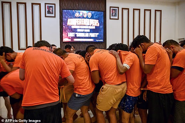 Dozens Of Men Arrested And Paraded By Police Over Alleged Gay Party In Indonesia