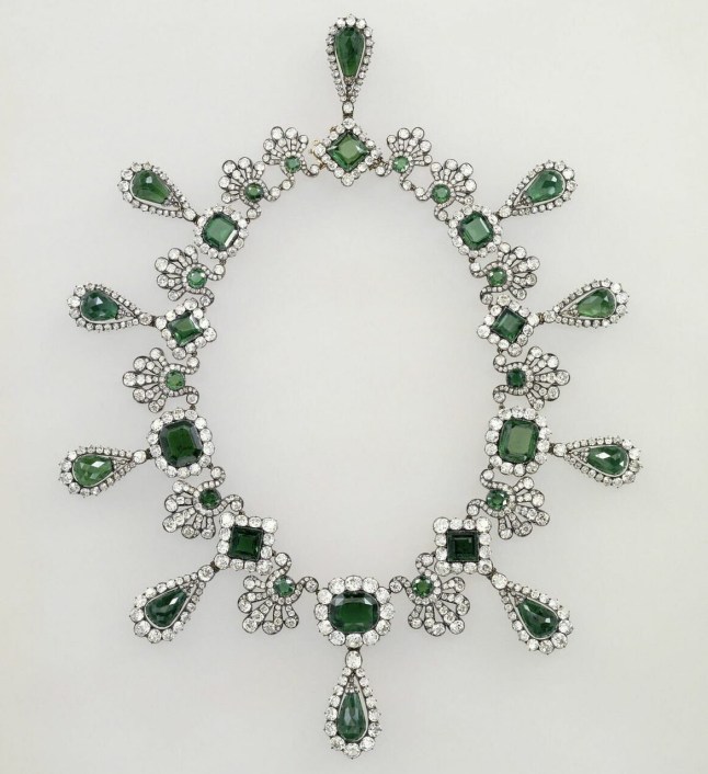 Emerald necklace from the set of Marie-Louise 