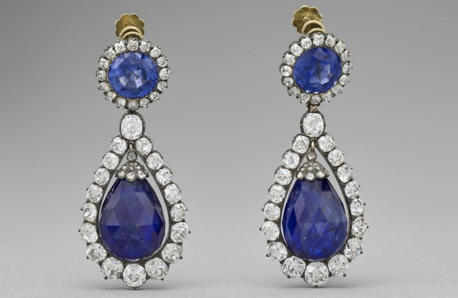 Earring, from a pair of the sapphire set of Queen Marie-Amélie and Queen Hortense 