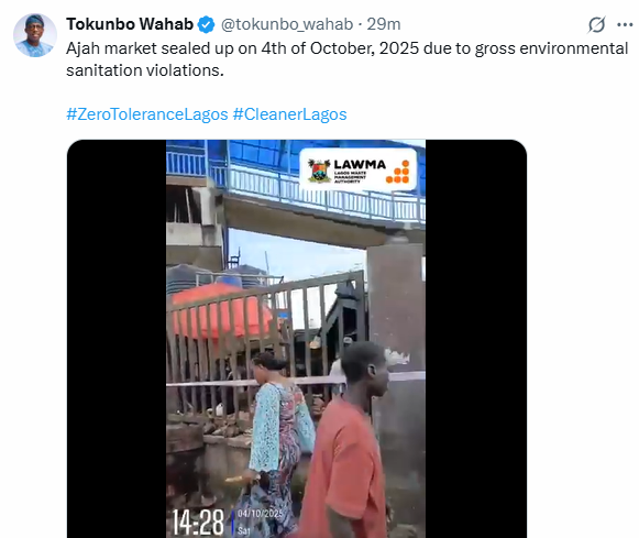 Lagos Government Closes Ajah Market For Environmental Violations