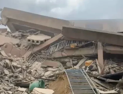Narrow Escape in Ogba as Four-Story School Building Crumbles