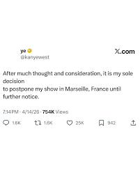 Kanye West Postpones France Concert Following Minister's Ban